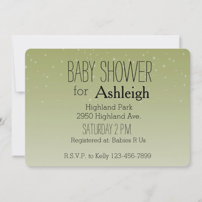 Invitation Baby shower Gold Starlight (Devant)