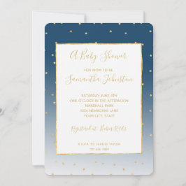 Invitation Baby shower Gold Stars Sky Shine Bright Ombre