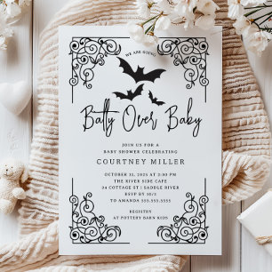 Invitation Baby shower gothique Batty
