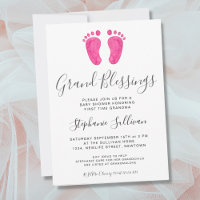Baby shower grand-mère rose pieds pour bébé