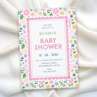 Invitation Baby shower gribouillis ludique