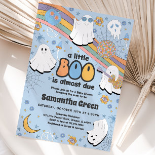Invitation Baby Shower Groovy Little Boo