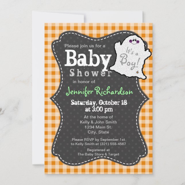 Invitation Baby shower Halloween (Devant)
