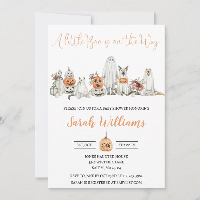 Invitation Baby shower Halloween (Devant)