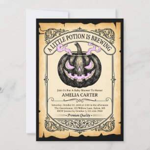 Invitation Baby Shower Halloween A bière rose fantomatique
