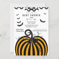 Baby Shower Halloween Citrouille Noir et Orange