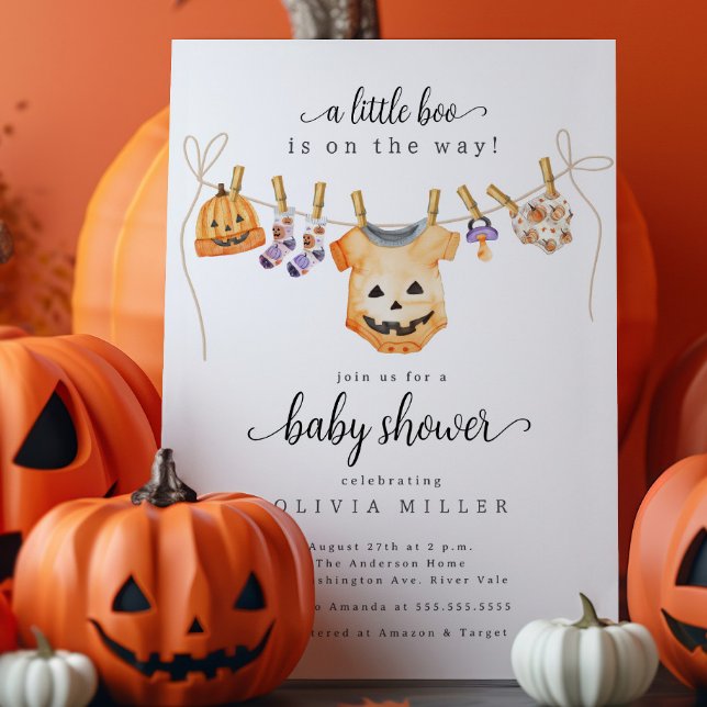Invitation Baby shower Halloween Clothesline (Créateur téléchargé)