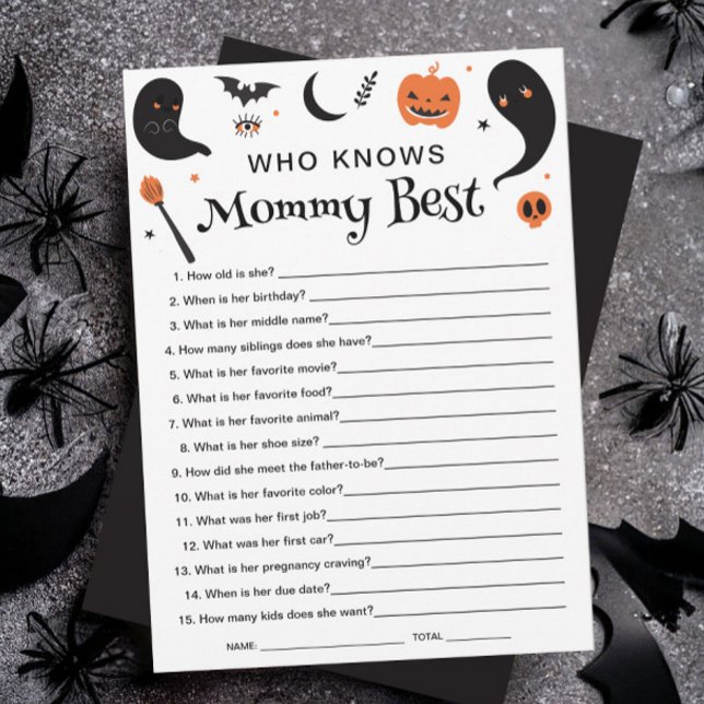 Invitation Baby shower Halloween qui connaît maman meilleure  (Créateur téléchargé)