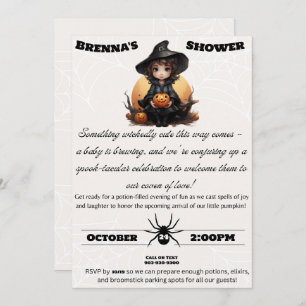 Invitation baby shower Halloween Witchy