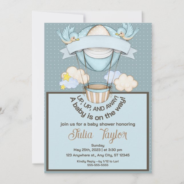 INVITATION baby shower haut et loin (Devant)