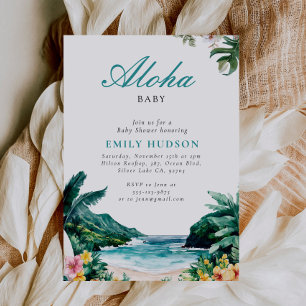 Invitation Baby shower hawaïen Aloha Baby