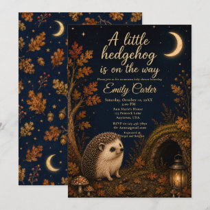 Invitation Baby Shower Hérisson d'Automne