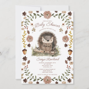 Invitation Baby Shower Hérisson de la Forêt