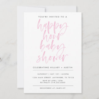 Invitation Baby shower HEUREUX HOUR - ROSE