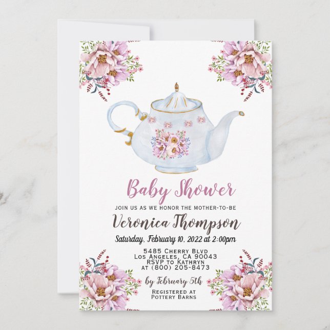 Invitation Baby shower High Tea Party (Devant)
