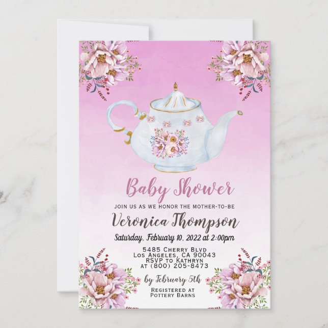 Invitation Baby shower High Tea Party (Devant)