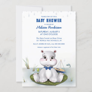 Invitation Baby shower hippo