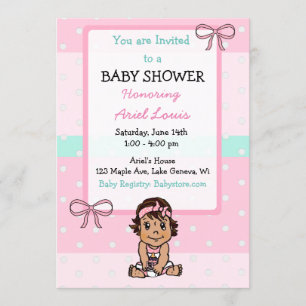 Invitation Baby shower hispanique de bébé fille à main mignon