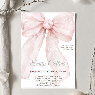 Invitation Baby Shower Hiver Arc-en-ciel Rose Coquette