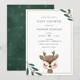 Invitation Baby shower hiver Reindeer