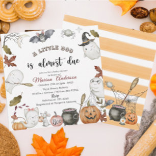 Invitation Baby shower Holloween Citrouille Little Boo