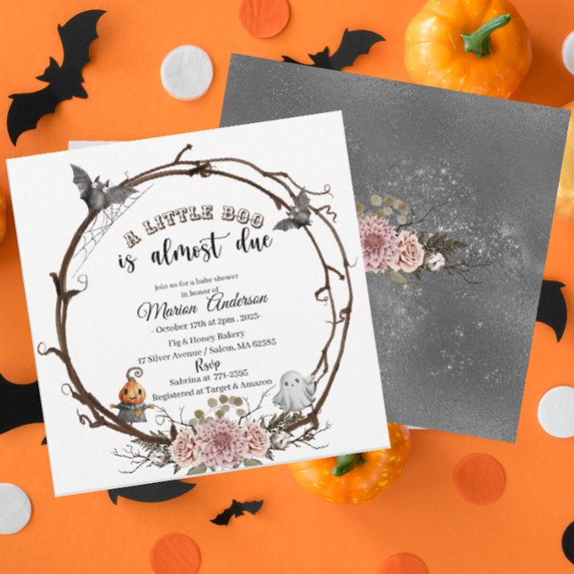 Invitation Baby shower Holloween Citrouille Little Boo (Créateur téléchargé)