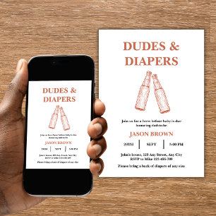 Invitation Baby shower homme de la fête de la bière et de la 