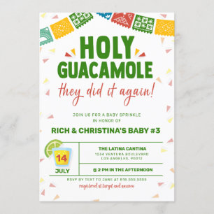 INVITATION BABY SHOWER HOTEL GUACAMOLE FIESTA