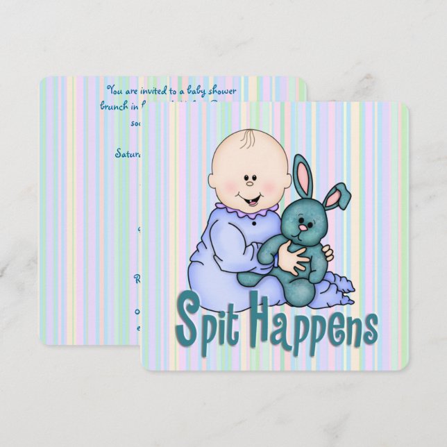Invitation Baby shower humoristique (Devant / Derrière)