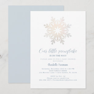Invitation Baby shower Icy Blue Snowflake