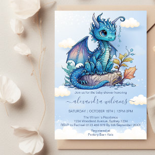 Invitation Baby shower Imaginaire Dragon