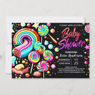 Invitation Baby shower Imaginaire Lollipop Candy