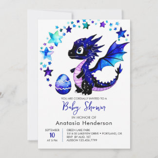 Invitation Baby shower Imaginaire numérique Dragon Boy