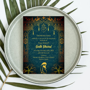 Invitation Baby shower indien Godh Bharai Hindu
