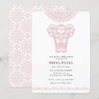 Baby shower indien rose éléphant