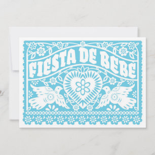 Invitation Baby shower Inséparables Fiesta de Bebe Bleu