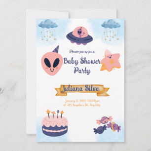 Invitation baby shower Invitation alien rose