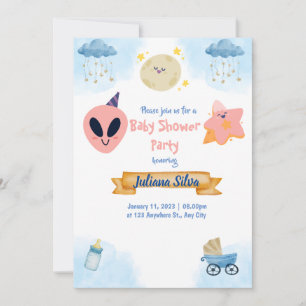 Invitation baby shower Invitation alien rose