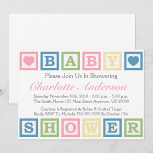 Invitation Baby shower Invitiations (rose) constitutifs de
