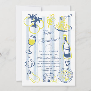 Invitation Baby shower italien Ciao Bambino