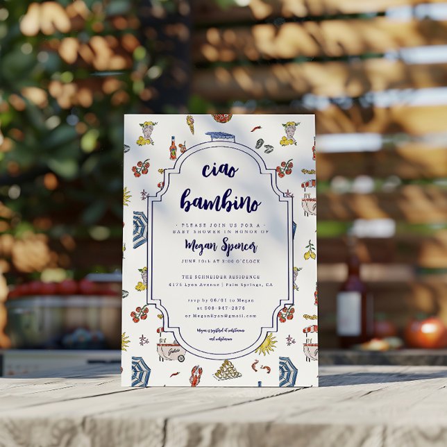 Invitation Baby shower italien Ciao Bambino (Créateur téléchargé)