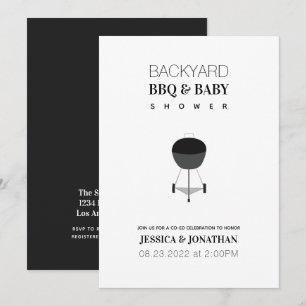 Invitation Baby shower Jardin BBQ Co-Ed Couples Simple