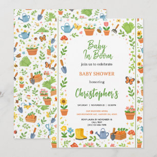 Invitation Baby Shower Jardin de Bébé en Fleur Fleurs Migno