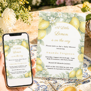 Invitation Baby Shower jardin d'été au citron citrus