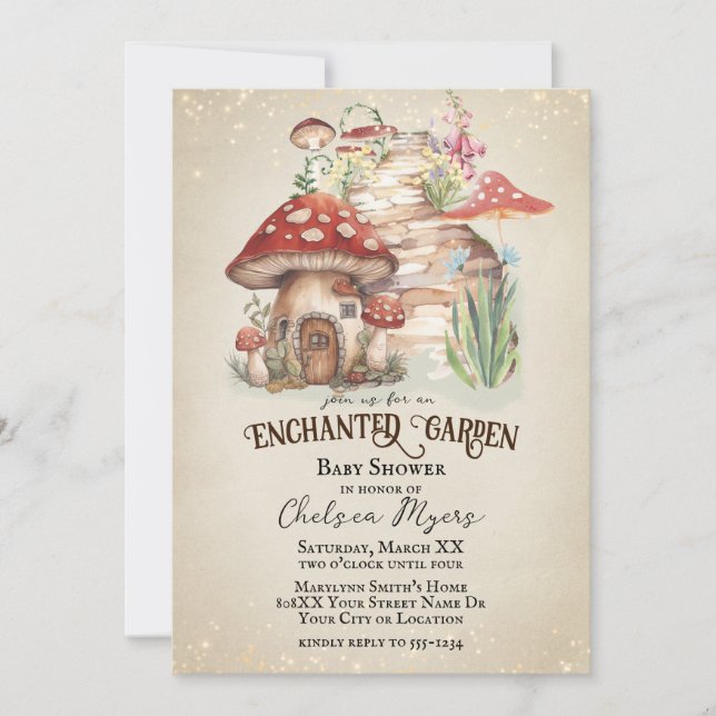 Invitation Baby-Shower Jardin Enchanté (Devant)