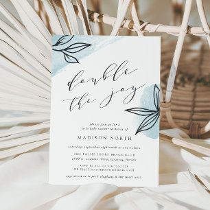 Invitation Baby shower Jardin Secret Twins