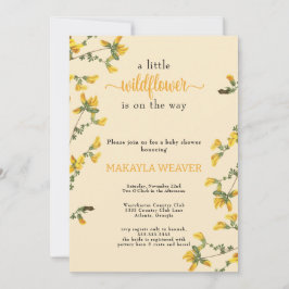 Invitation Baby shower jaune fleur sauvage Boho