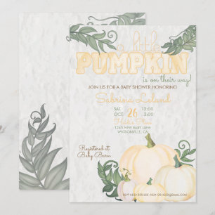 Invitation Baby shower jaune petit Citrouille