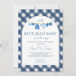 Invitation Baby-Shower Jean Bleu