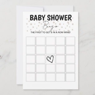 Invitation Baby shower Jeu de Bingo - B/W